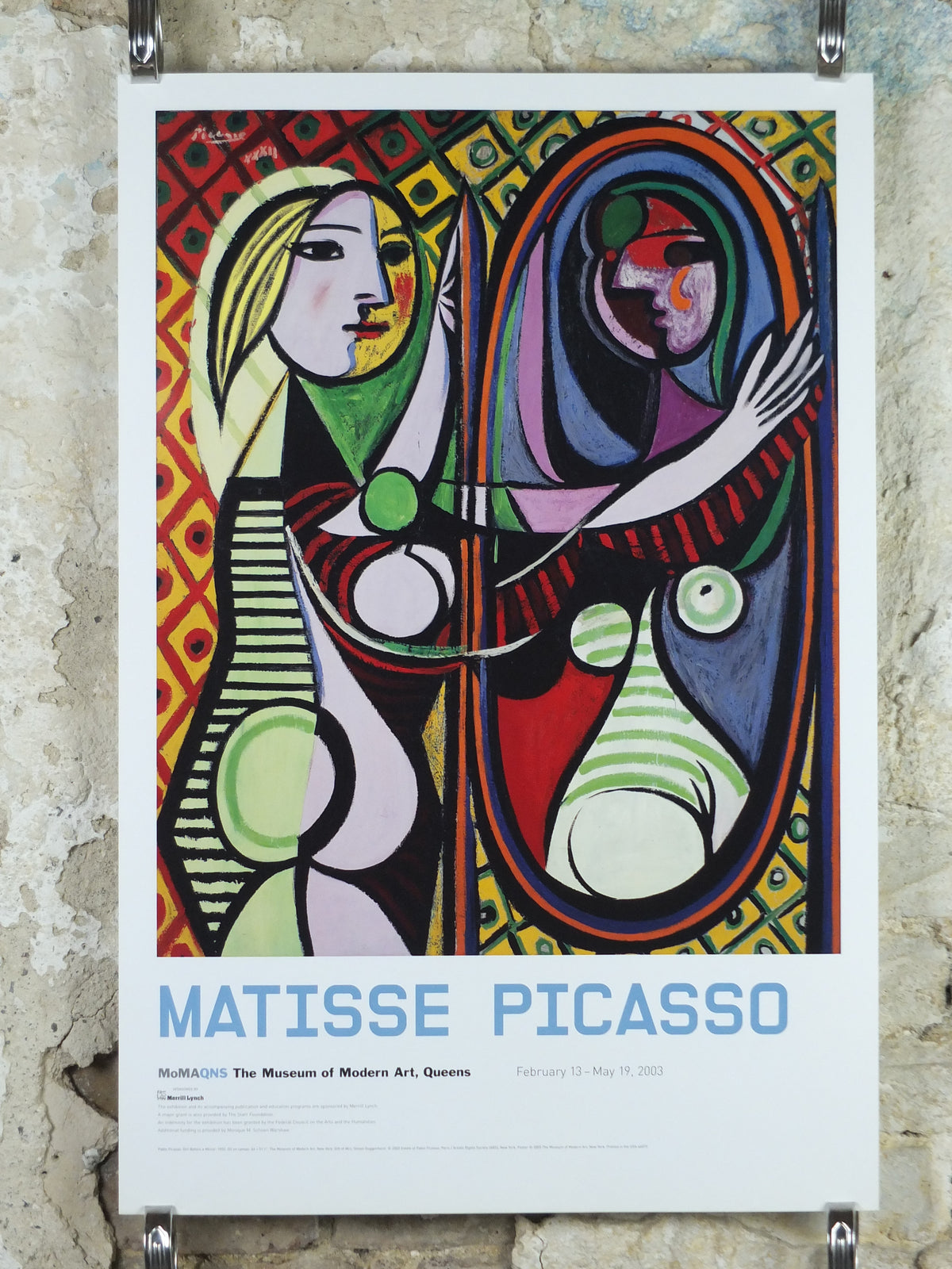 2003 Pablo Picasso Poster, Girl Before a Mirror, Jeune fille devant un miroir 1932, MoMA, New York, wall art decor