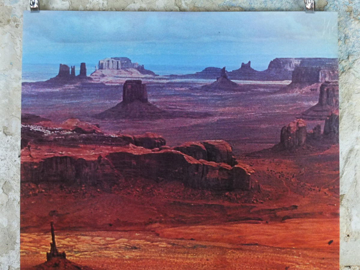 1975 Pan Am Poster, Monument Valley USA, Arizona and Utah, Red Rock Desert, Large Font, travel wall art decor