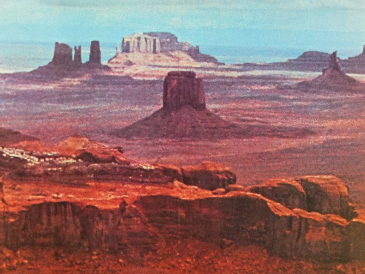 1975 Pan Am Poster, Monument Valley USA, Arizona and Utah, Red Rock Desert, Large Font, travel wall art decor
