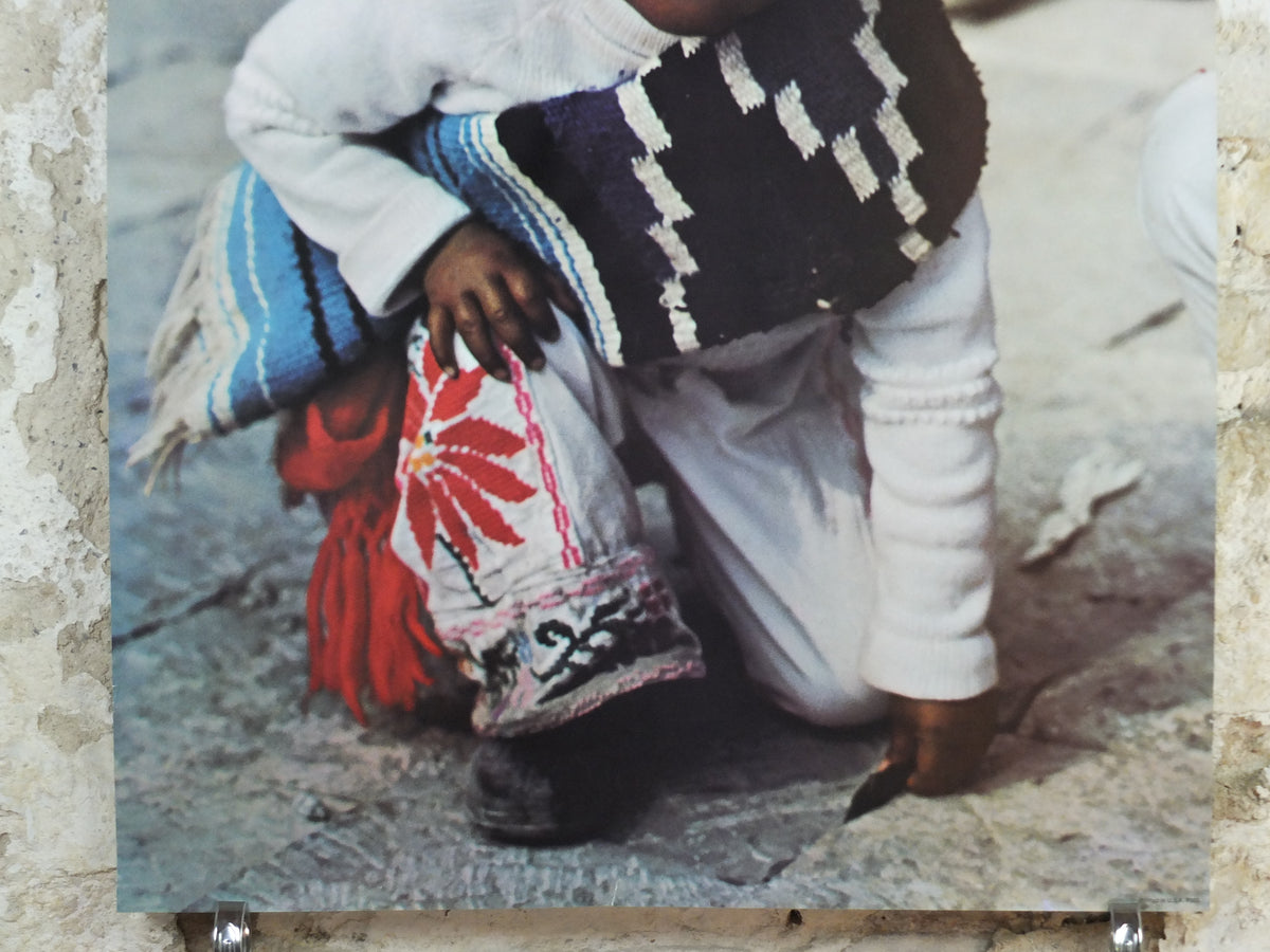 1974 Pan Am Poster, Mexico, young Mexican child in traditional dress with sombrero, P305, travel wall art decor