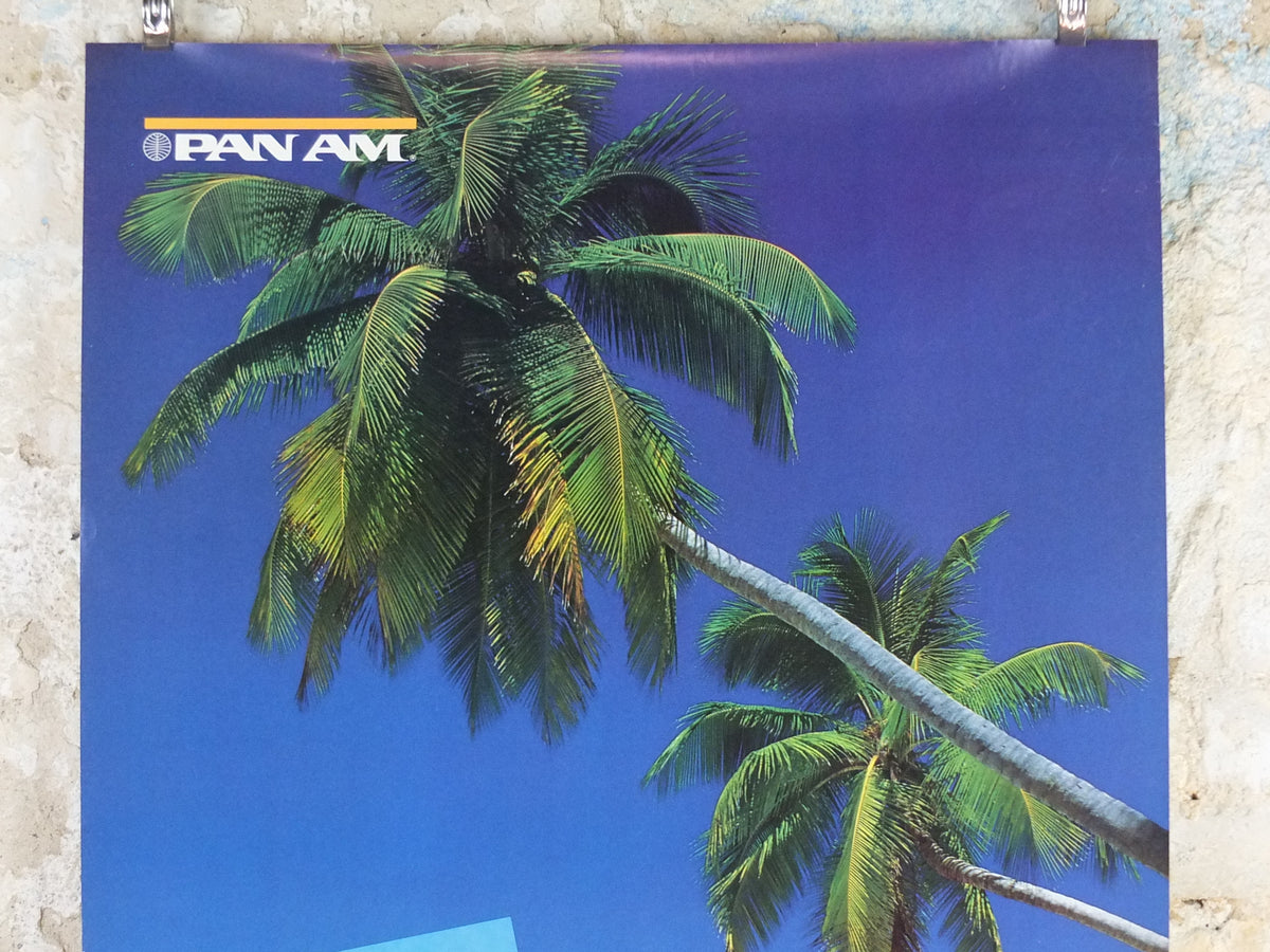 1983 Pan Am Poster, Caribbean, West Indies and Caribbean island resorts, travel wall art decor