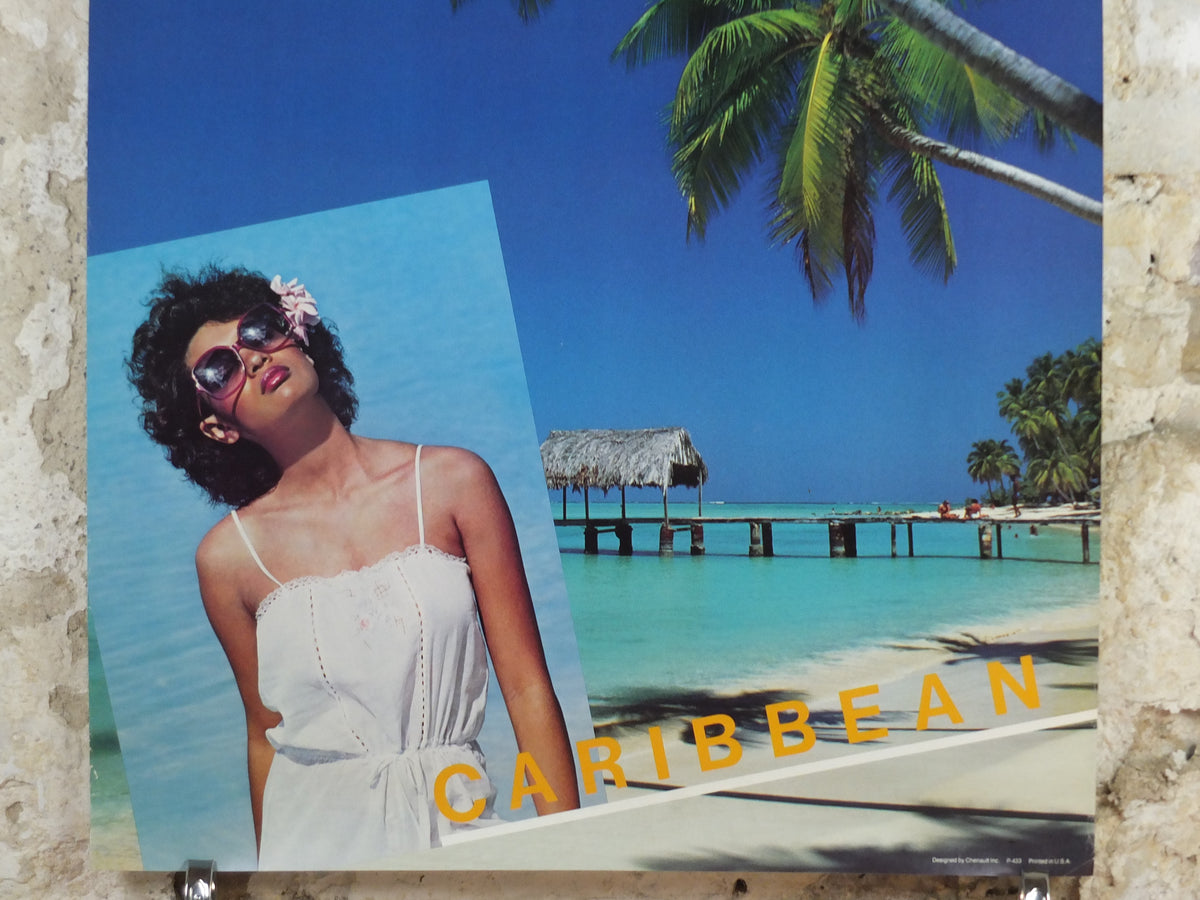 1983 Pan Am Poster, Caribbean, West Indies and Caribbean island resorts, travel wall art decor