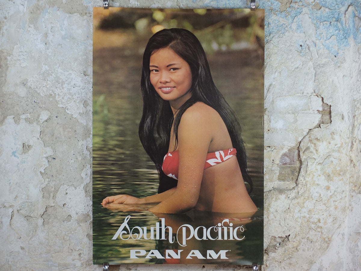 1969 Pan Am Poster, South Pacific, Women of the World, P-187E, travel wall art decor
