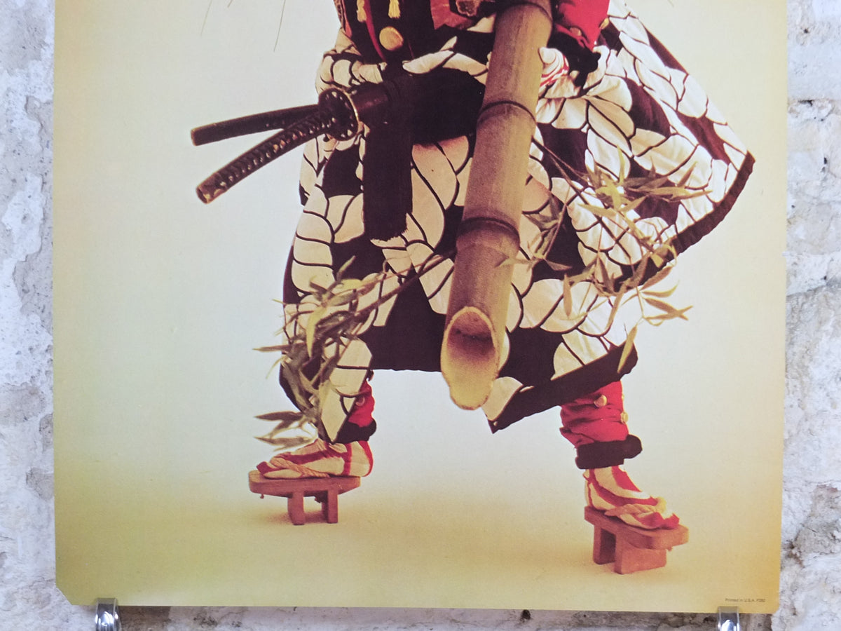 1970 Pan Am Poster, Japan Kabuki Samurai Travel Poster, P282, travel wall art decor