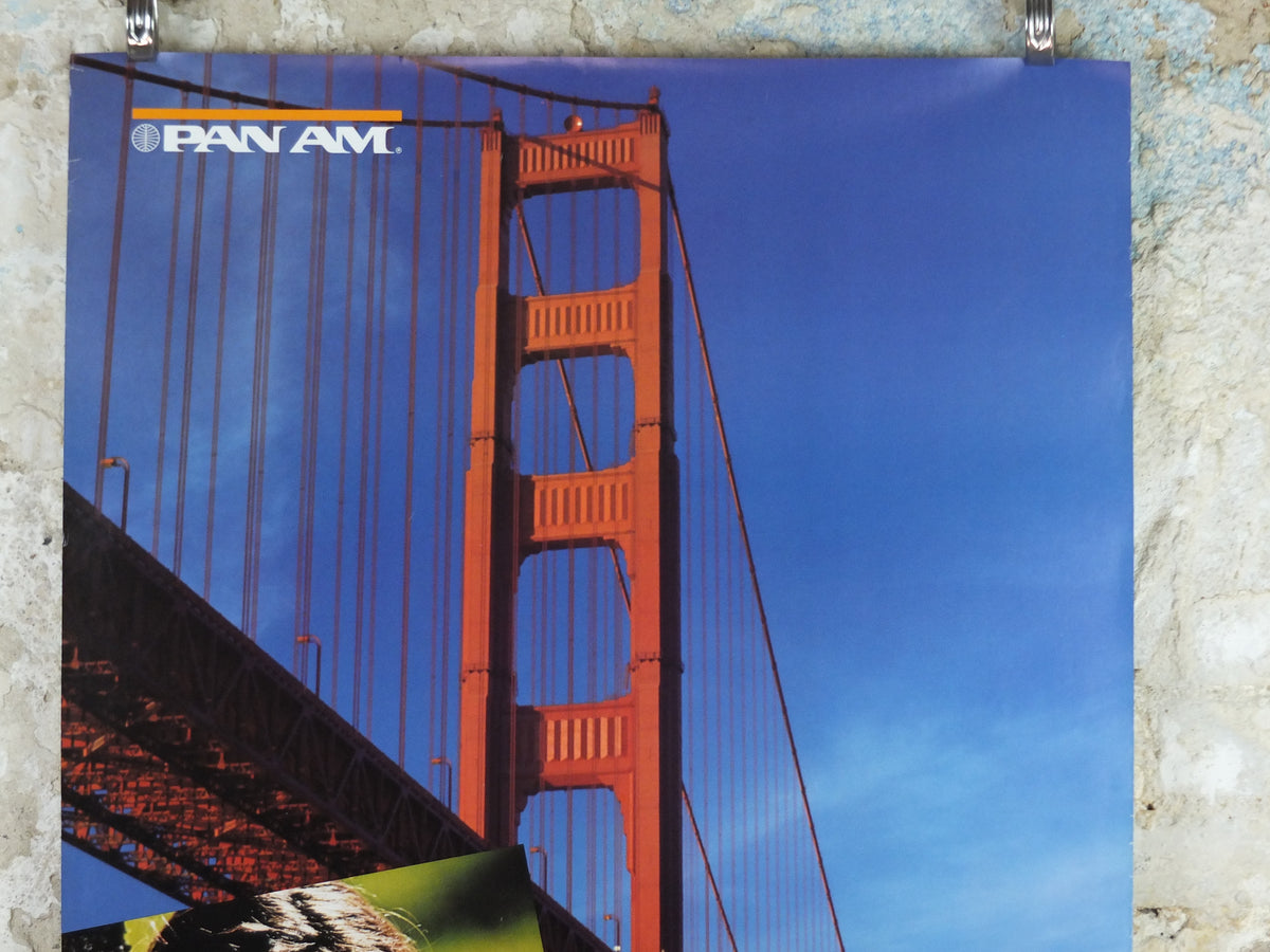 1983 Pan Am Poster, San Francisco, Golden Gate Bridge Travel Poster, Chenault Inc. P‑430, travel wall art decor