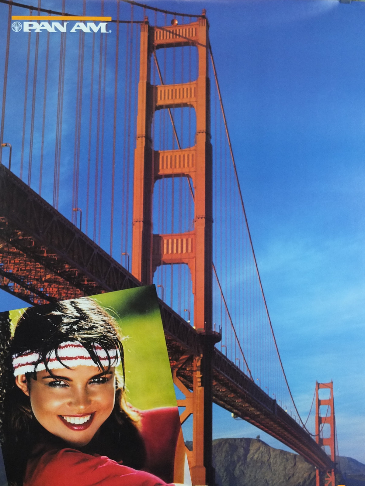 1983 Pan Am Poster, San Francisco, Golden Gate Bridge Travel Poster, Chenault Inc. P‑430, travel wall art decor