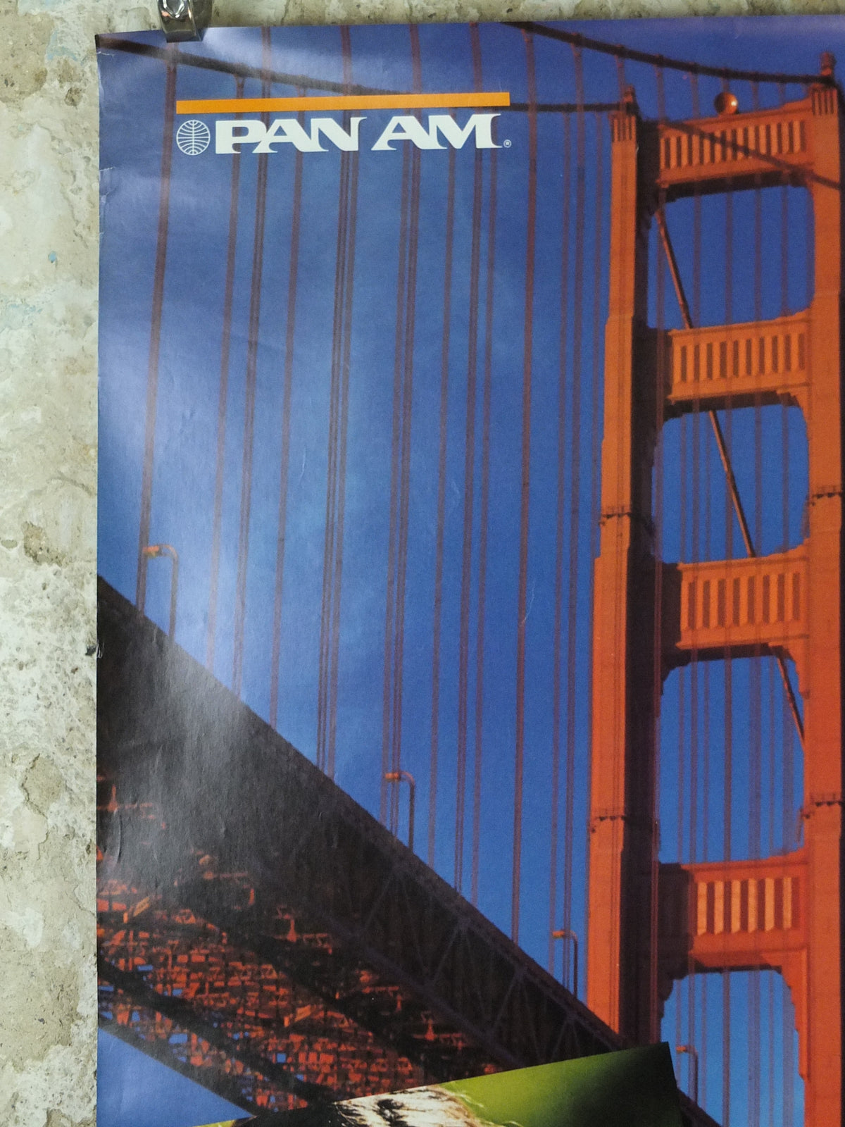 1983 Pan Am Poster, San Francisco, Golden Gate Bridge Travel Poster, Chenault Inc. P‑430, travel wall art decor