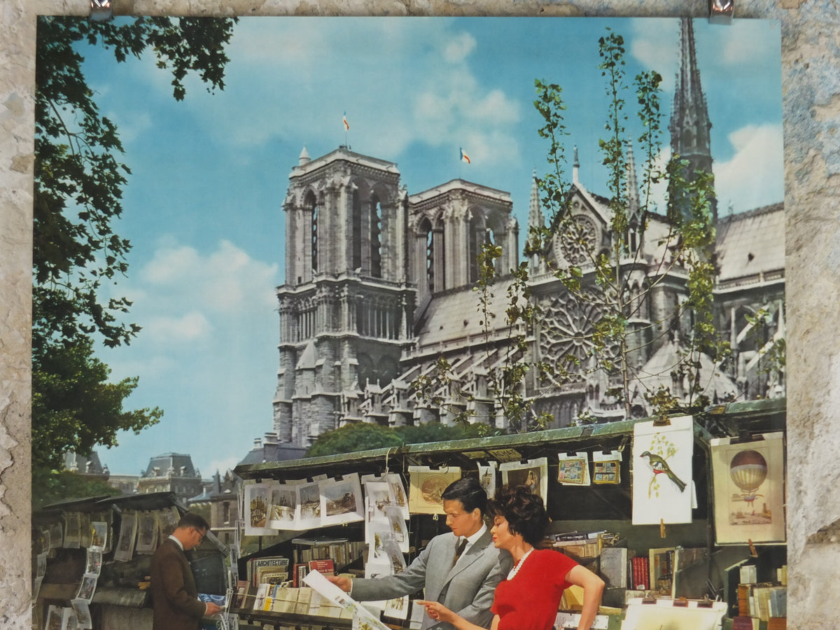 Original 1961 Air France “Frühling in Paris” Travel Poster – Notre-Dame