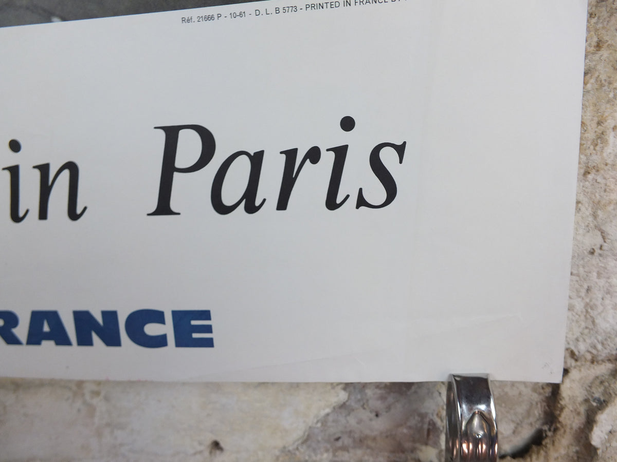 Original 1961 Air France “Frühling in Paris” Travel Poster – Notre-Dame