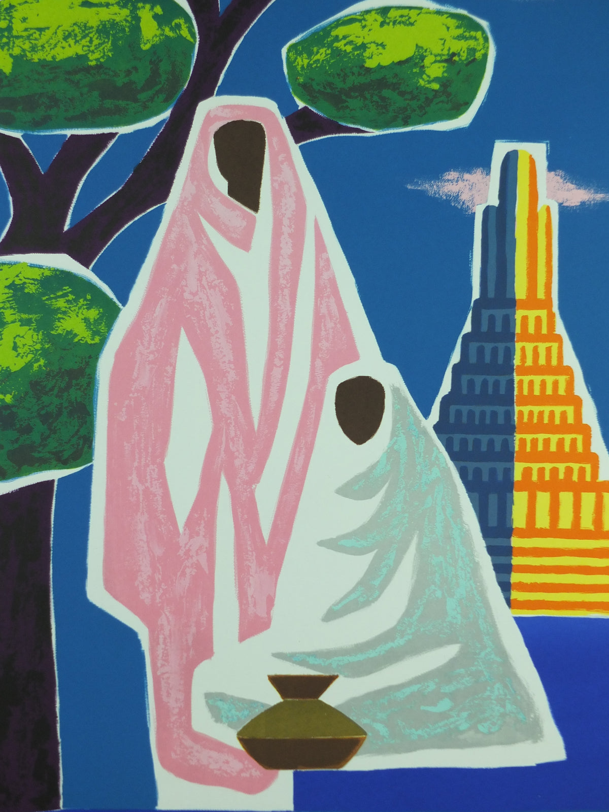 Original 1962 Air France India Travel Poster – Guy Georget Lithograph