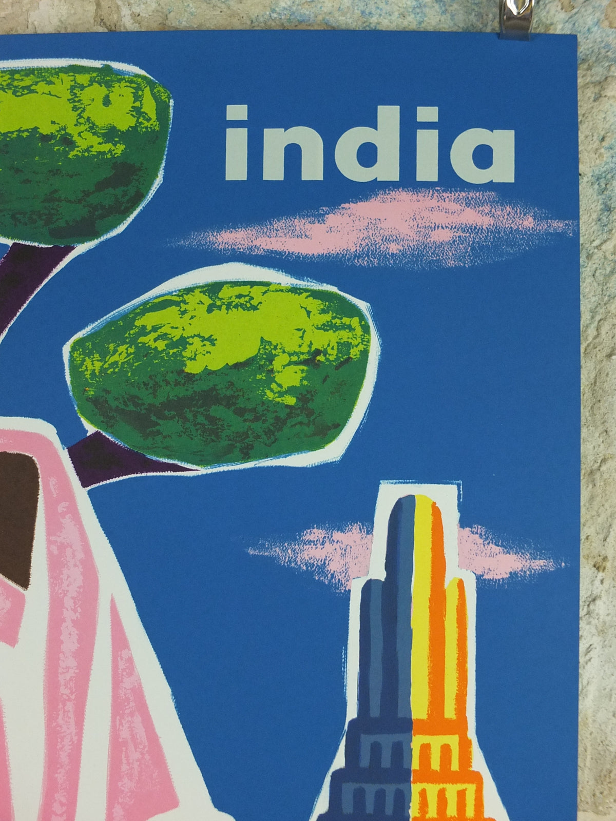 Original 1962 Air France India Travel Poster – Guy Georget Lithograph