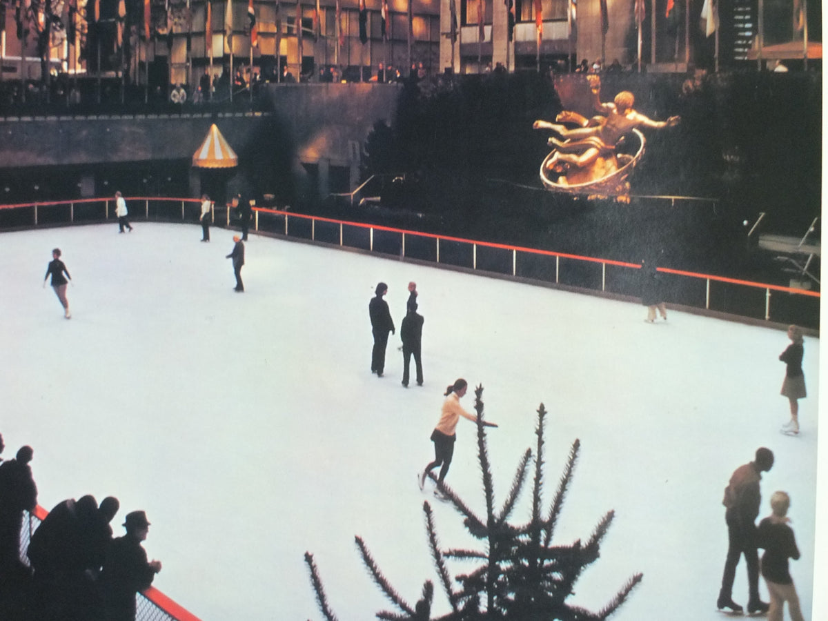 Original 1970 Pan Am USA New York Travel Poster – Rockefeller Center