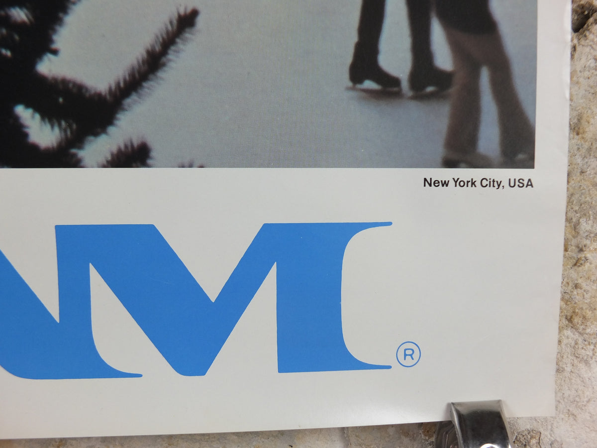 Original 1970 Pan Am USA New York Travel Poster – Rockefeller Center