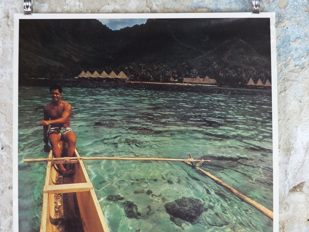 Original 1970 Pan Am Tahiti Travel Poster – Moorea South Pacific