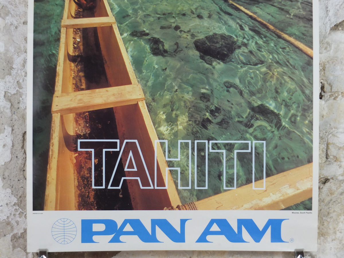 Original 1970 Pan Am Tahiti Travel Poster – Moorea South Pacific