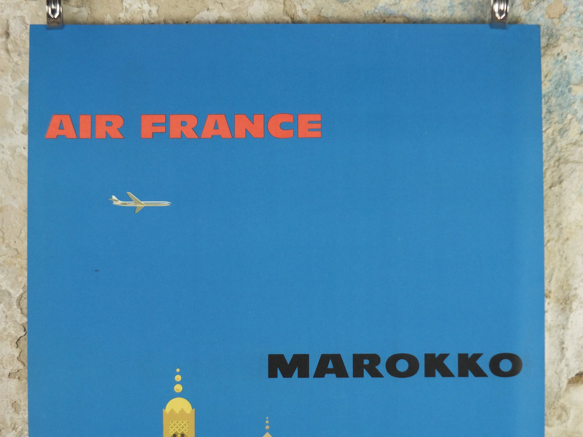 Original 1959 Air France Marokko Morocco Travel Poster by Jean Fortin