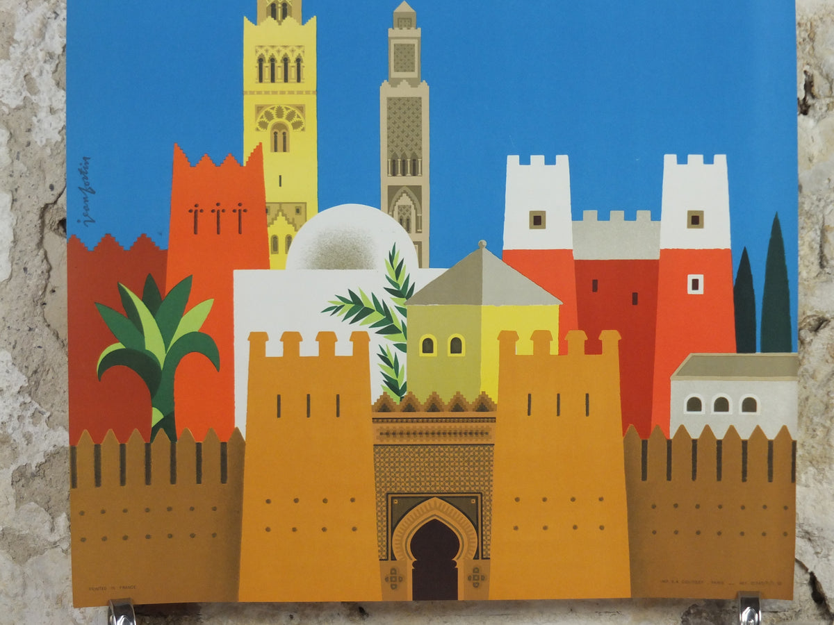 Original 1959 Air France Marokko Morocco Travel Poster by Jean Fortin