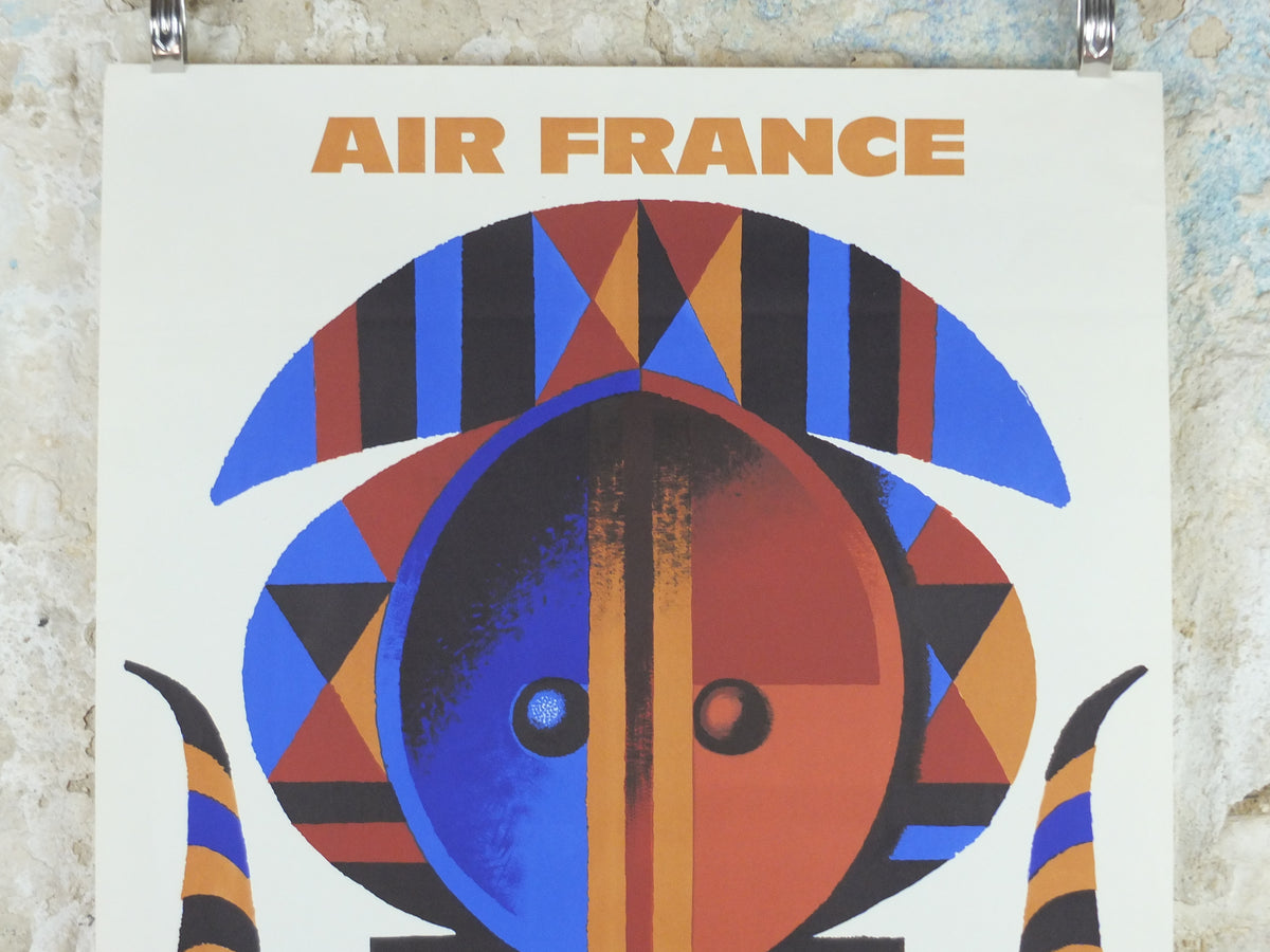 Original 1960 Air France Africa Travel Poster by Jacques Nathan-Garamond
