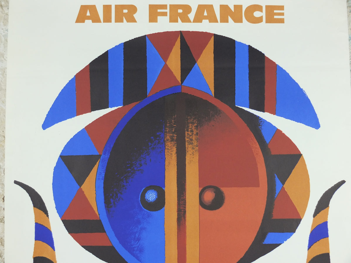 Original 1960 Air France Africa Travel Poster by Jacques Nathan-Garamond