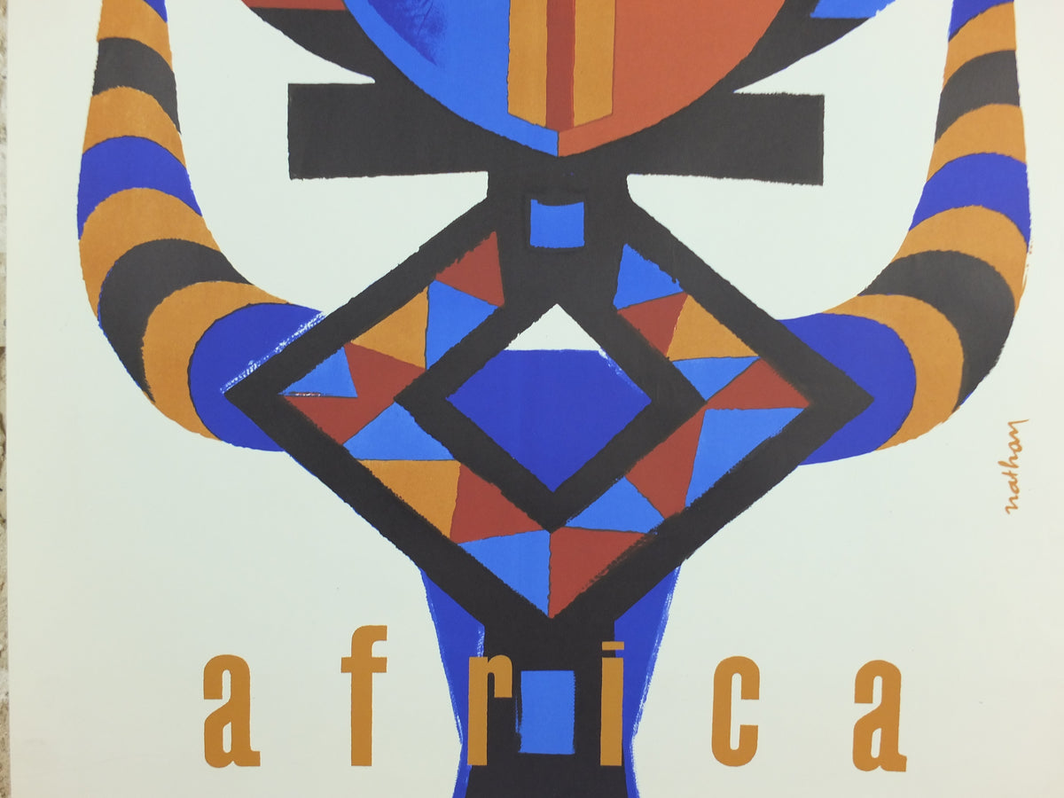 Original 1960 Air France Africa Travel Poster by Jacques Nathan-Garamond