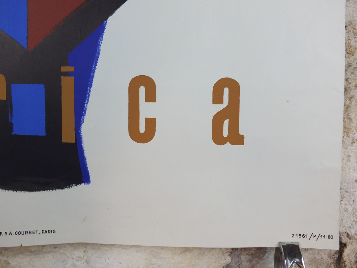 Original 1960 Air France Africa Travel Poster by Jacques Nathan-Garamond