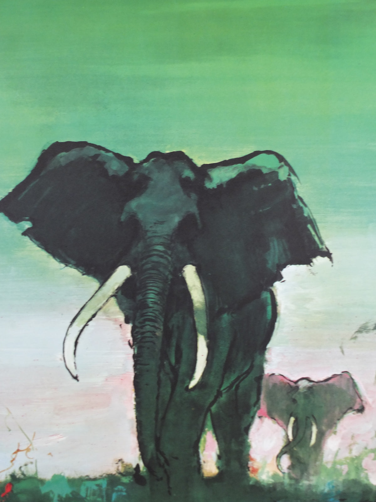 Original c.1958 SAS Africa Elephant Travel Poster by Otto Nielsen