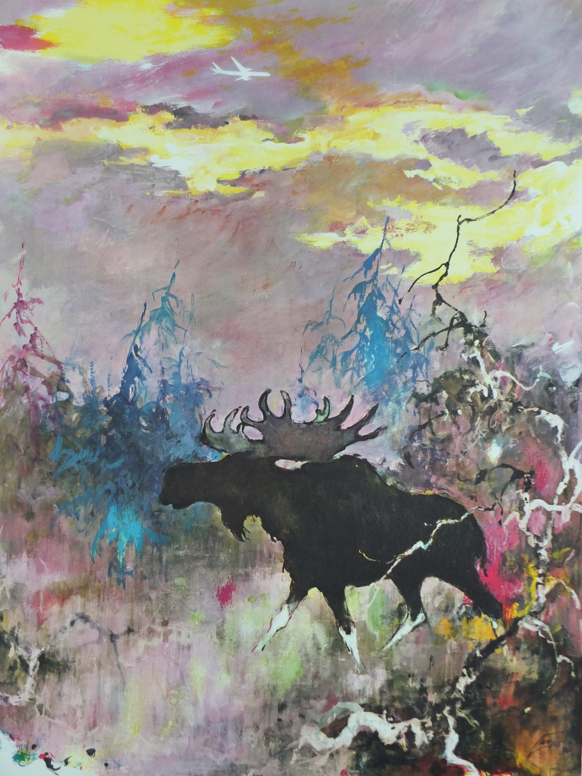 Original 1955 SAS Scandinavia Moose Travel Poster by Otto Nielsen