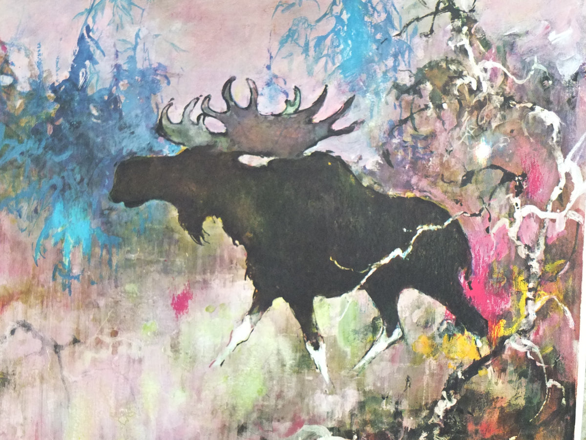 Original 1955 SAS Scandinavia Moose Travel Poster by Otto Nielsen
