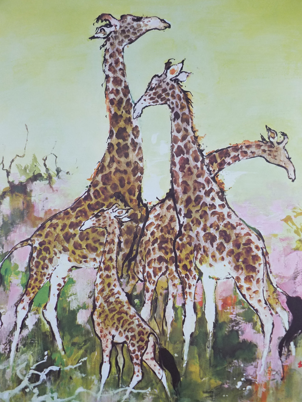 Original c.1955–60 SAS Africa Giraffes Travel Poster by Otto Nielsen