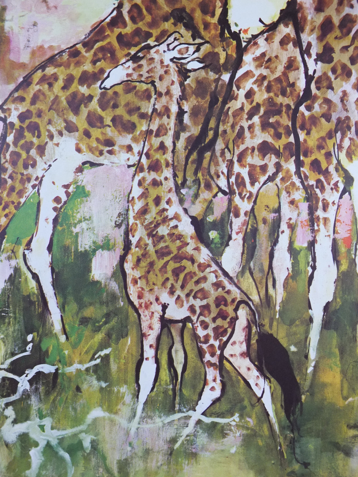 Original c.1955–60 SAS Africa Giraffes Travel Poster by Otto Nielsen