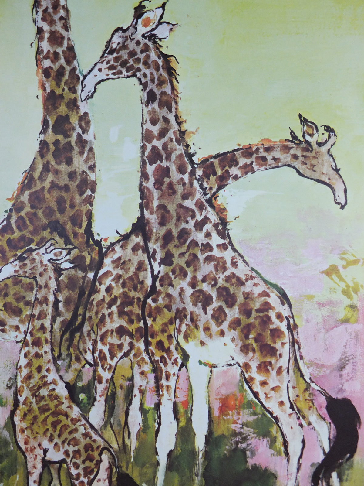 Original c.1955–60 SAS Africa Giraffes Travel Poster by Otto Nielsen