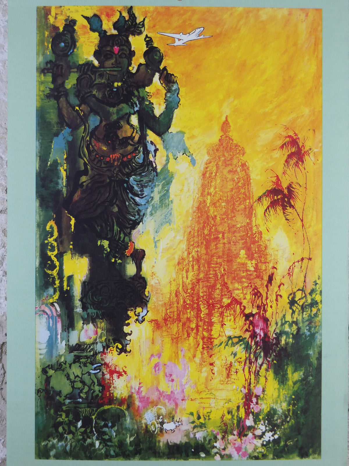 Original c.1955 SAS “To India” Travel Poster by Otto Nielsen