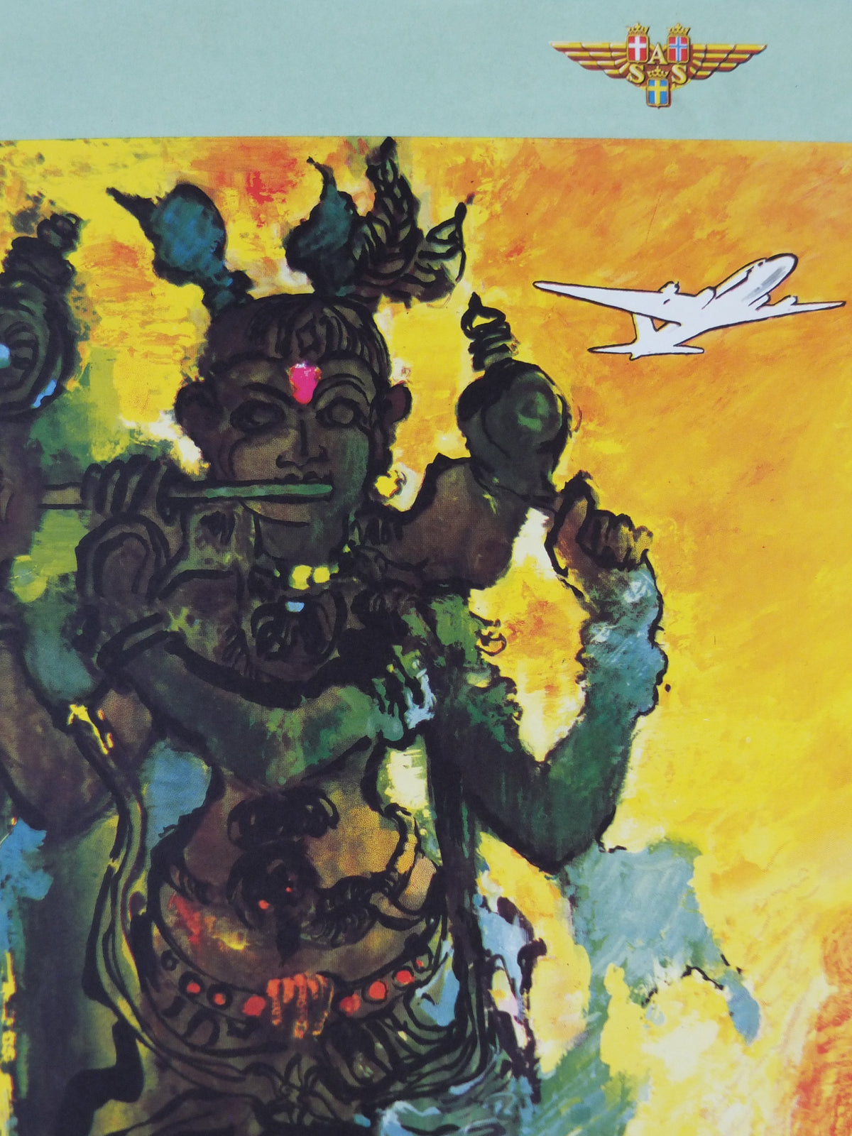 Original c.1955 SAS “To India” Travel Poster by Otto Nielsen