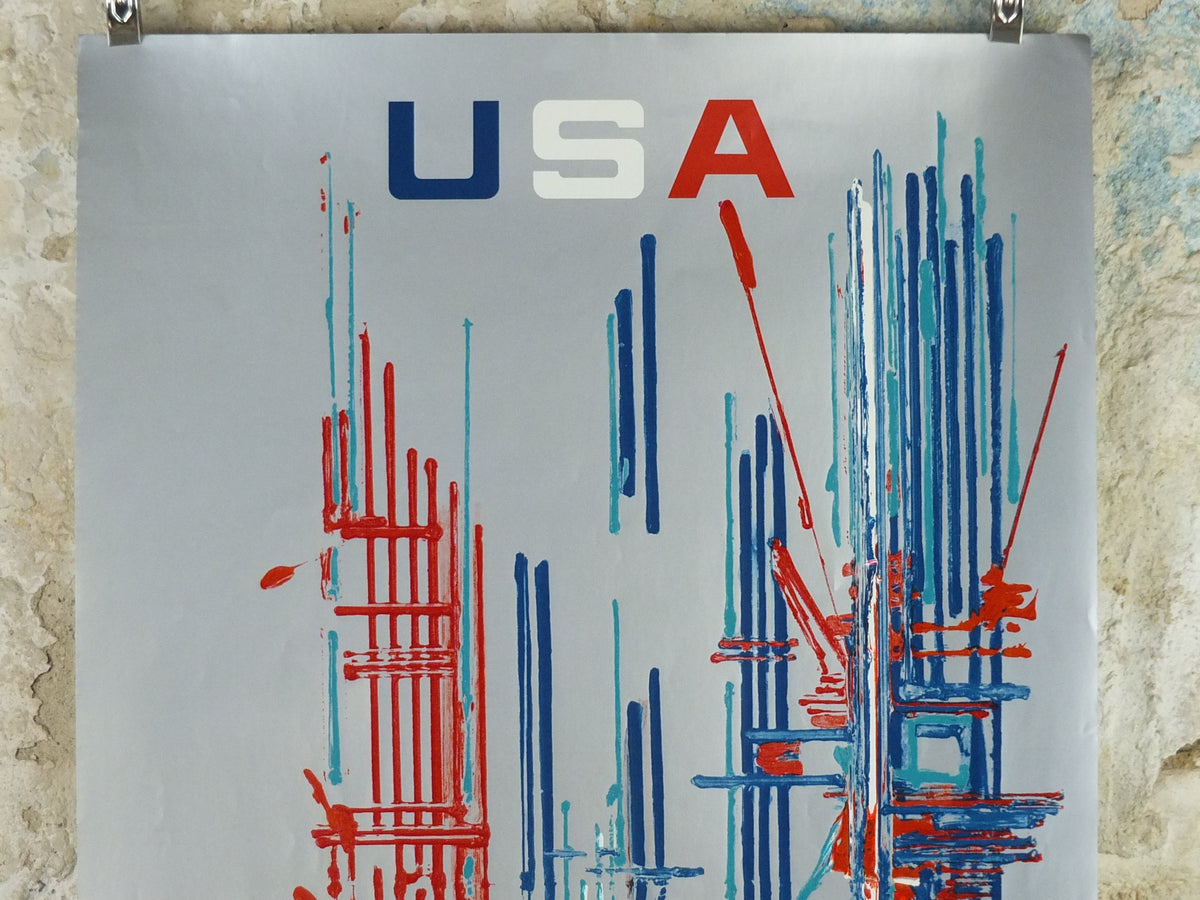Original 1967 Air France USA Travel Poster by Georges Mathieu – Draeger Paris