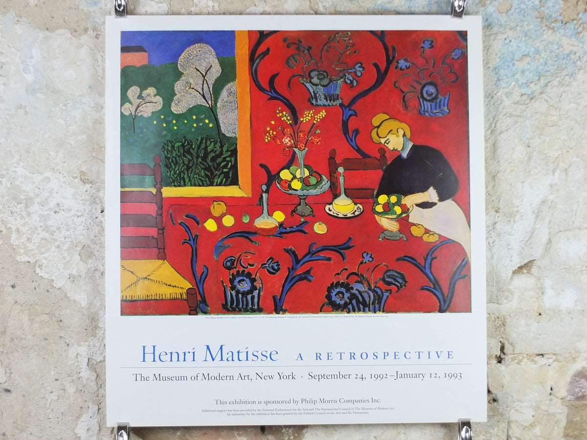 Vintage 1992 Henri Matisse “Harmony in Red” MoMA Exhibition Poster