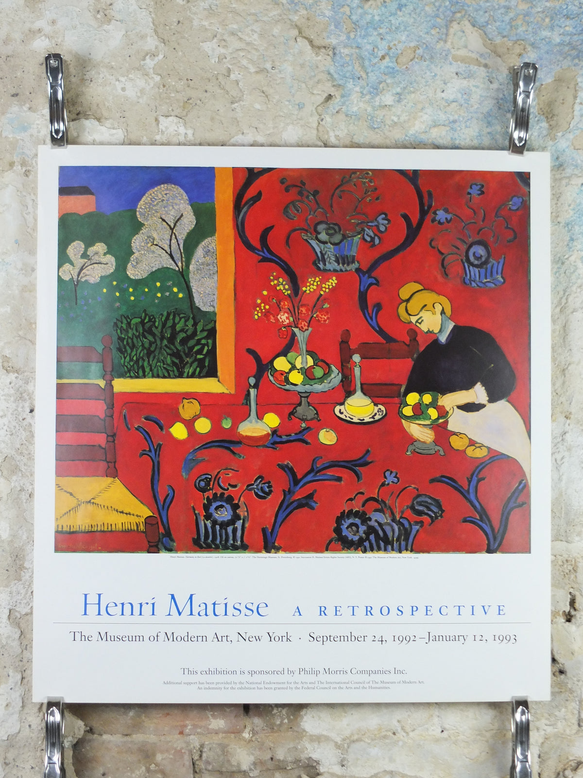 Vintage 1992 Henri Matisse “Harmony in Red” MoMA Exhibition Poster