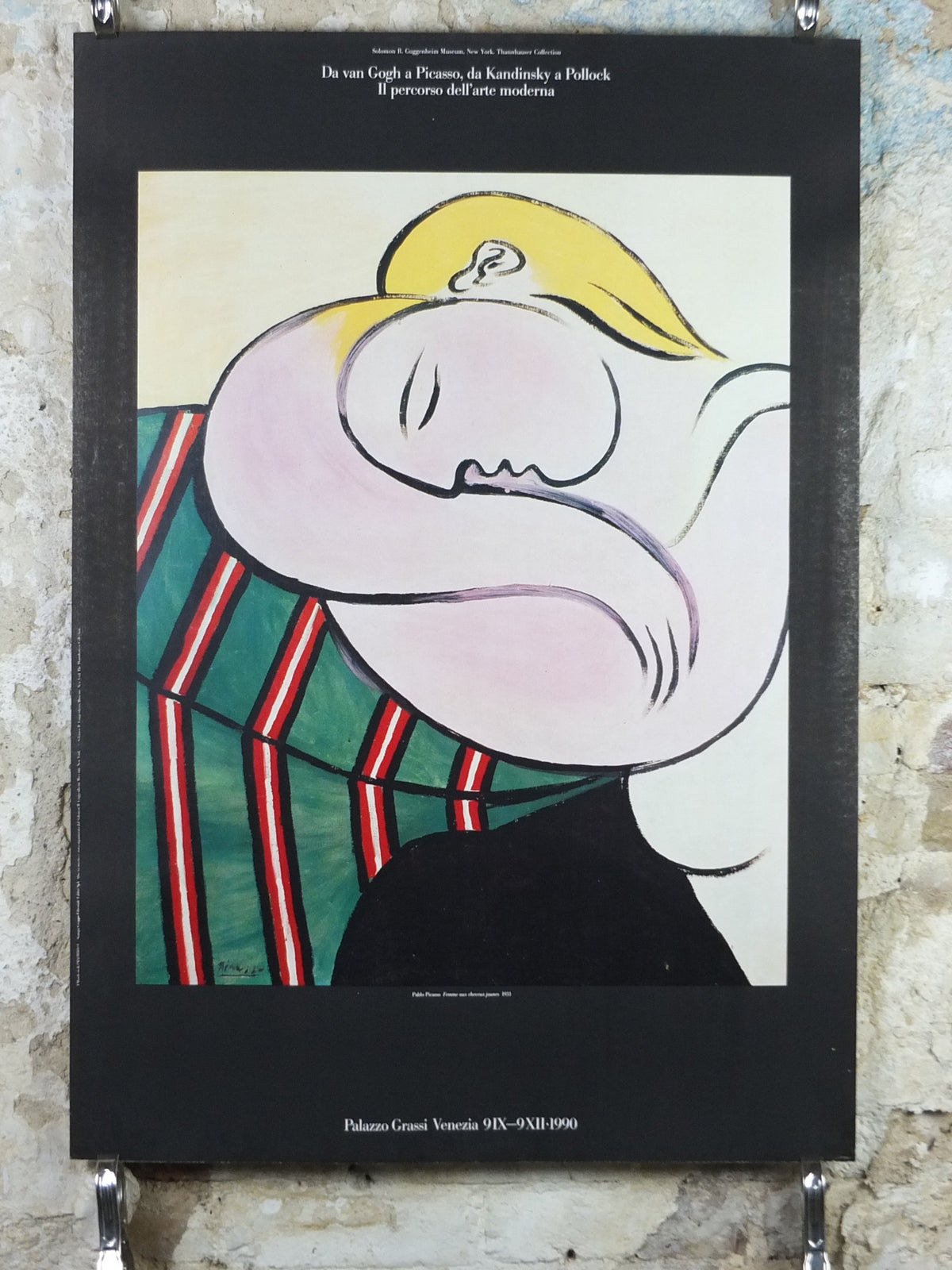 Original 1990 Pablo Picasso Exhibition Poster – Femme aux cheveux jaunes – Palazzo Grassi Venice
