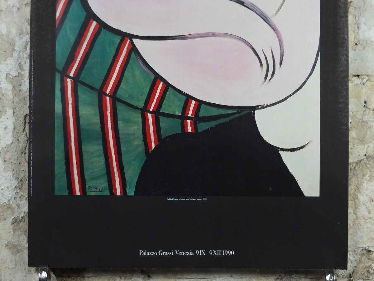 Original 1990 Pablo Picasso Exhibition Poster – Femme aux cheveux jaunes – Palazzo Grassi Venice