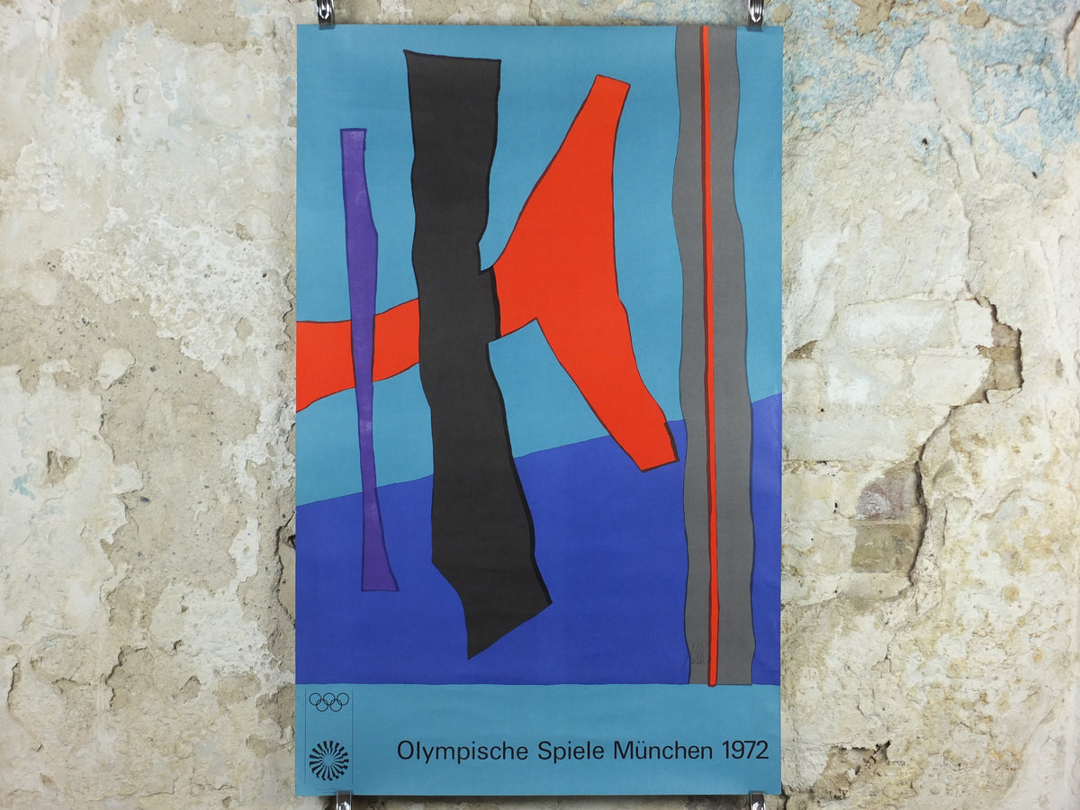 Original Fritz Winter Munich 1972 Olympic Art Poster – Edition Olympia