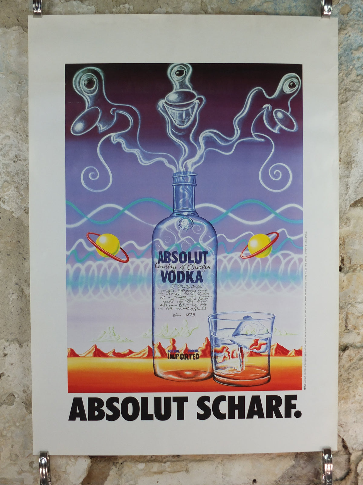 Original 1987 Kenny Scharf “Absolut Scharf” Vintage Advertising Poster