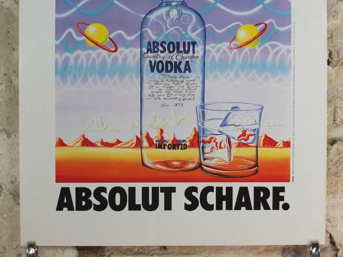 Original 1987 Kenny Scharf “Absolut Scharf” Vintage Advertising Poster