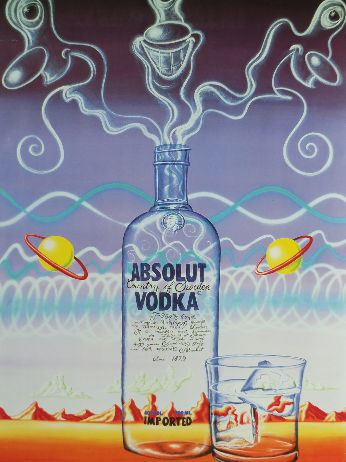 Original 1987 Kenny Scharf “Absolut Scharf” Vintage Advertising Poster