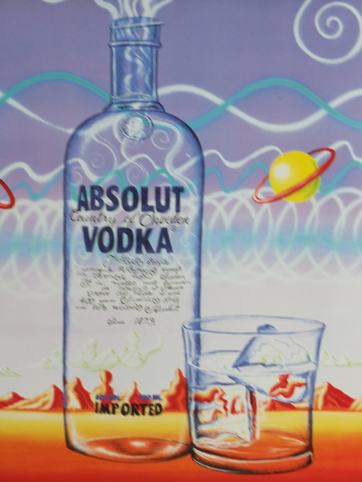 Original 1987 Kenny Scharf “Absolut Scharf” Vintage Advertising Poster