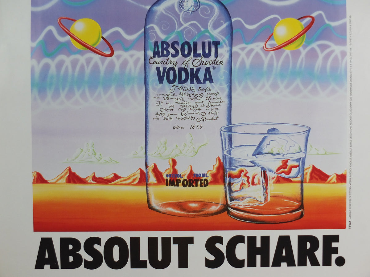Original 1987 Kenny Scharf “Absolut Scharf” Vintage Advertising Poster