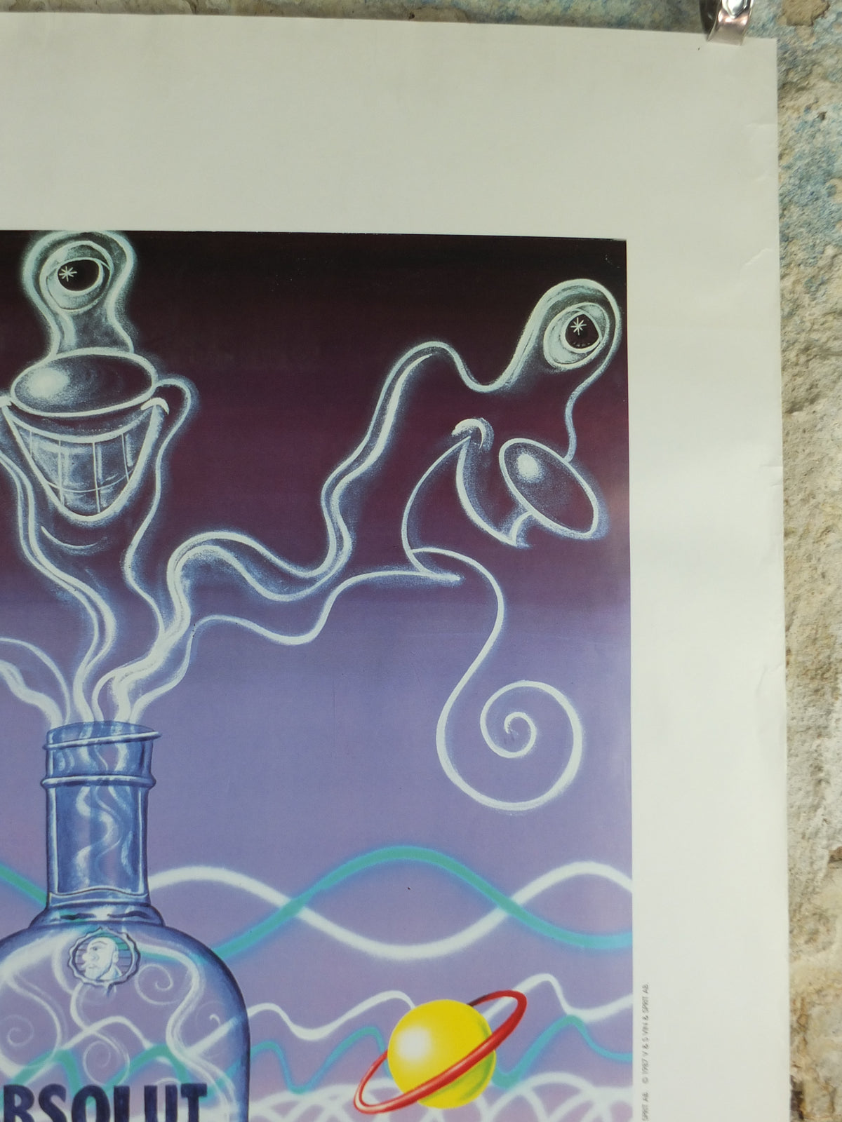 Original 1987 Kenny Scharf “Absolut Scharf” Vintage Advertising Poster