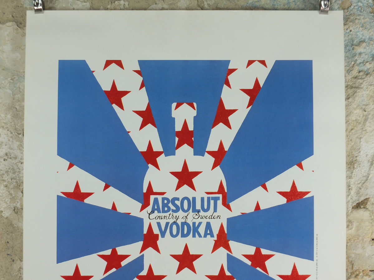 1991 Rostislav Lebedev Advertising Poster – Absolut Vodka Glasnost Sots Art – Original Vintage Paper