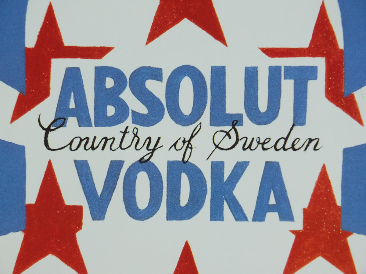 1991 Rostislav Lebedev Advertising Poster – Absolut Vodka Glasnost Sots Art – Original Vintage Paper