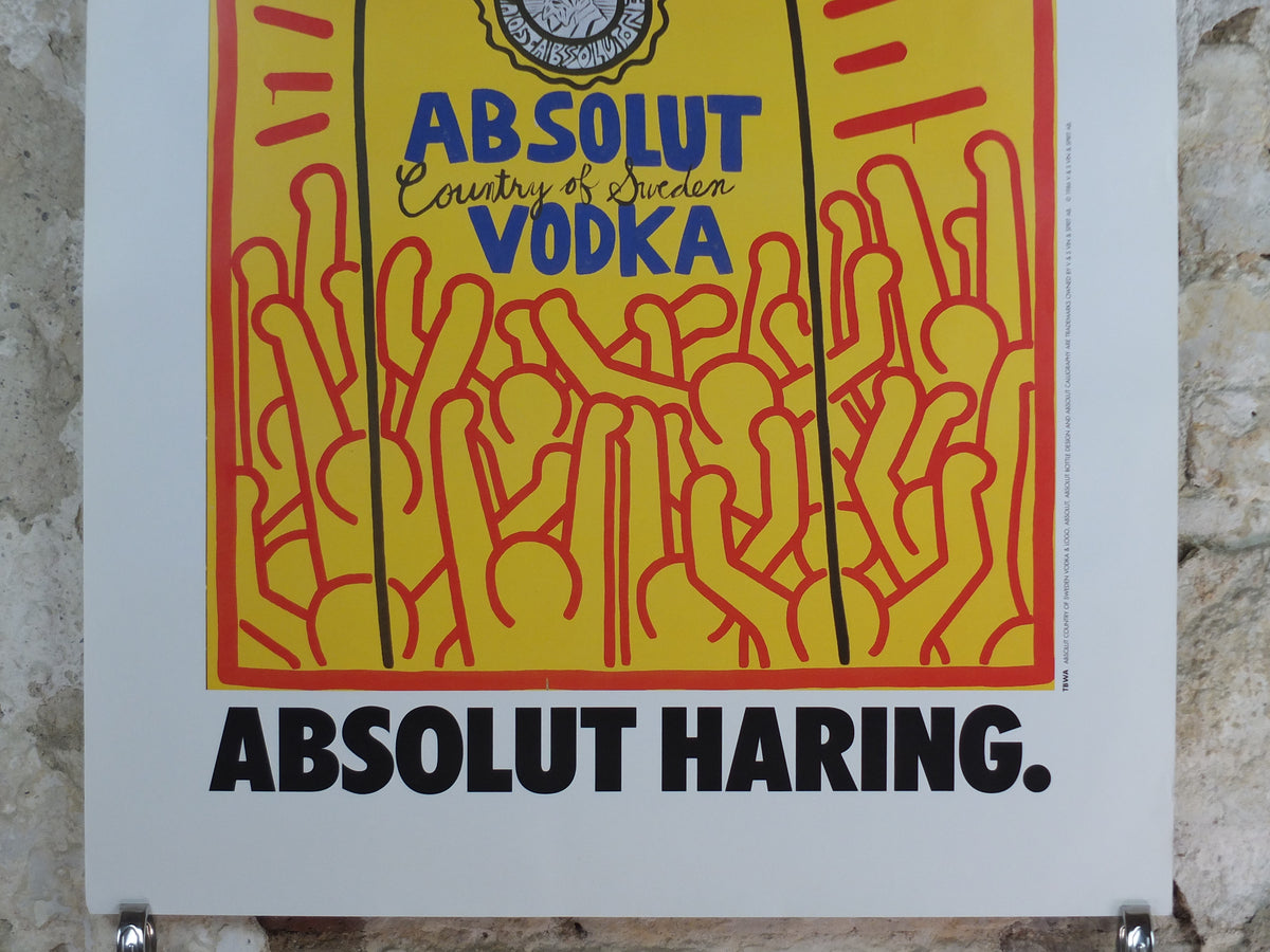 Original 1986 Keith Haring “Absolut Haring” Large Vintage Advertising Poster