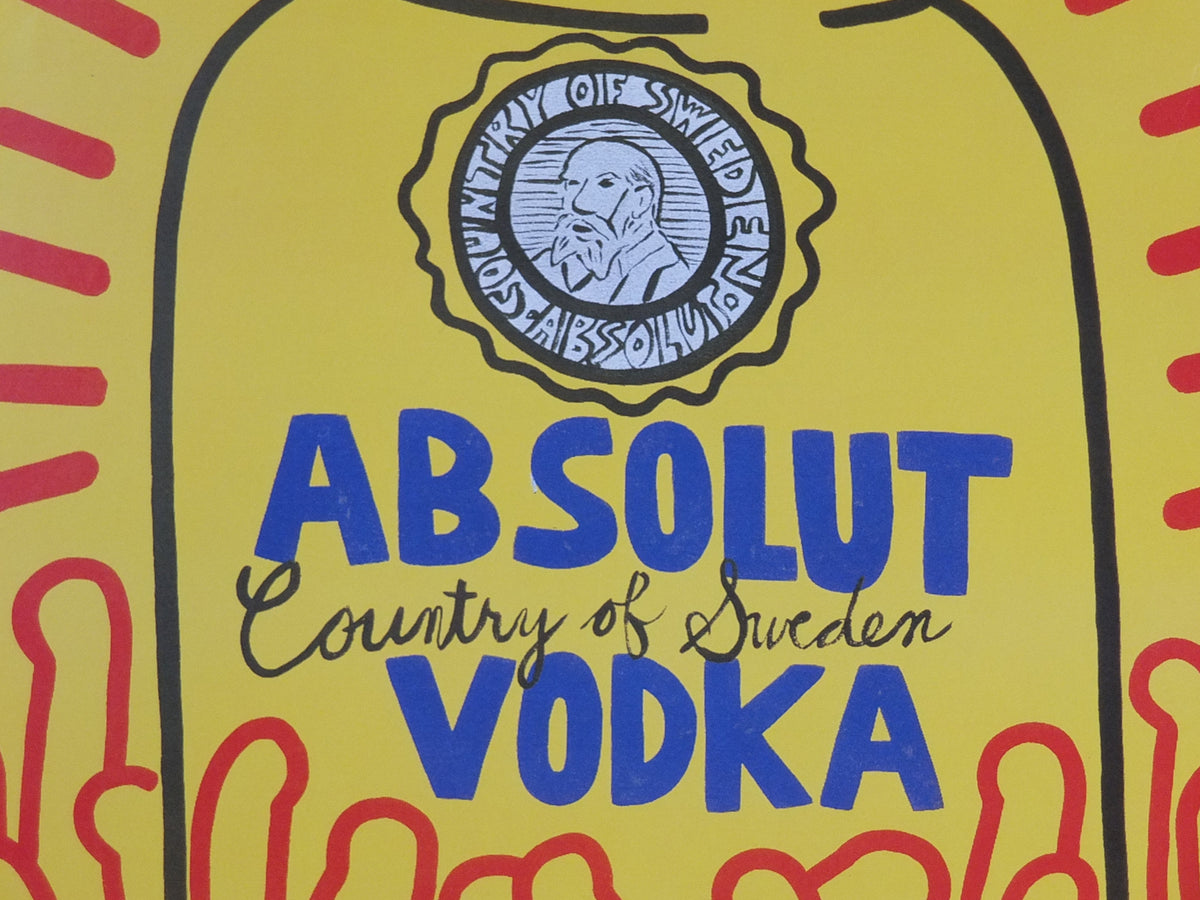 Original 1986 Keith Haring “Absolut Haring” Large Vintage Advertising Poster