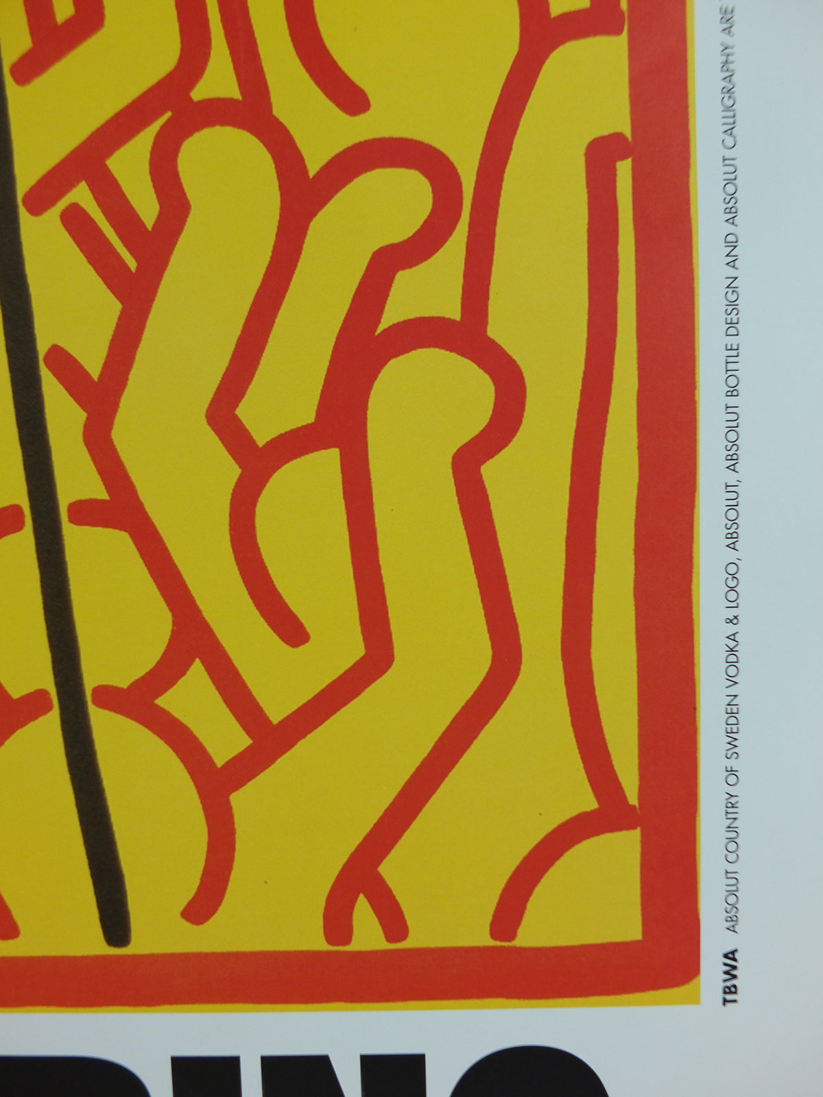 Original 1986 Keith Haring “Absolut Haring” Large Vintage Advertising Poster